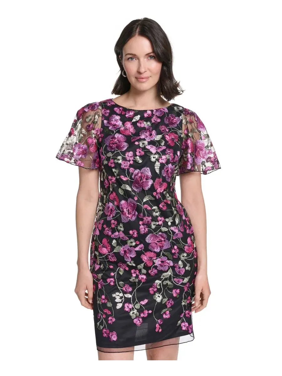 Платье-футляр с вышивкой Boat Neck Dress Jessica Howard, Magpul — изображение 2 из 5