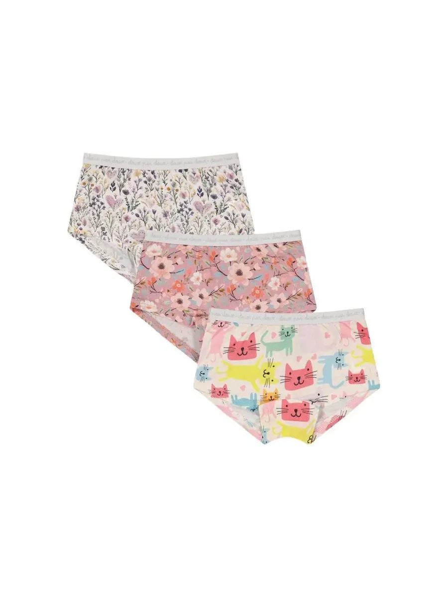 Комплект из 3 трусов-боксеров с принтом, бренд Deux par Deux, Feminine Print