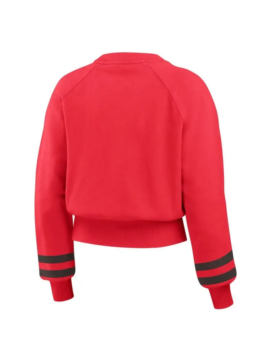 WEAR by Erin Andrews Женская красная укороченная толстовка с символикой команды Cincinnati Reds в — изображение 3 из 3