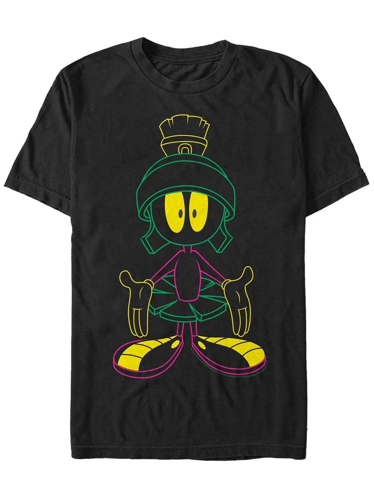 Мужская футболка с коротким рукавом neon marvin the martian looney tunes Fifth Sun — изображение 1 из 1, черный