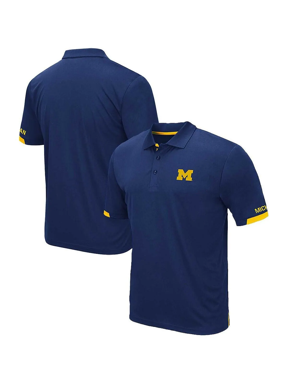Мужская темно-синяя рубашка-поло Michigan Wolverines Big and Tall Santry Colosseum — изображение 1 из 3, темно-синий