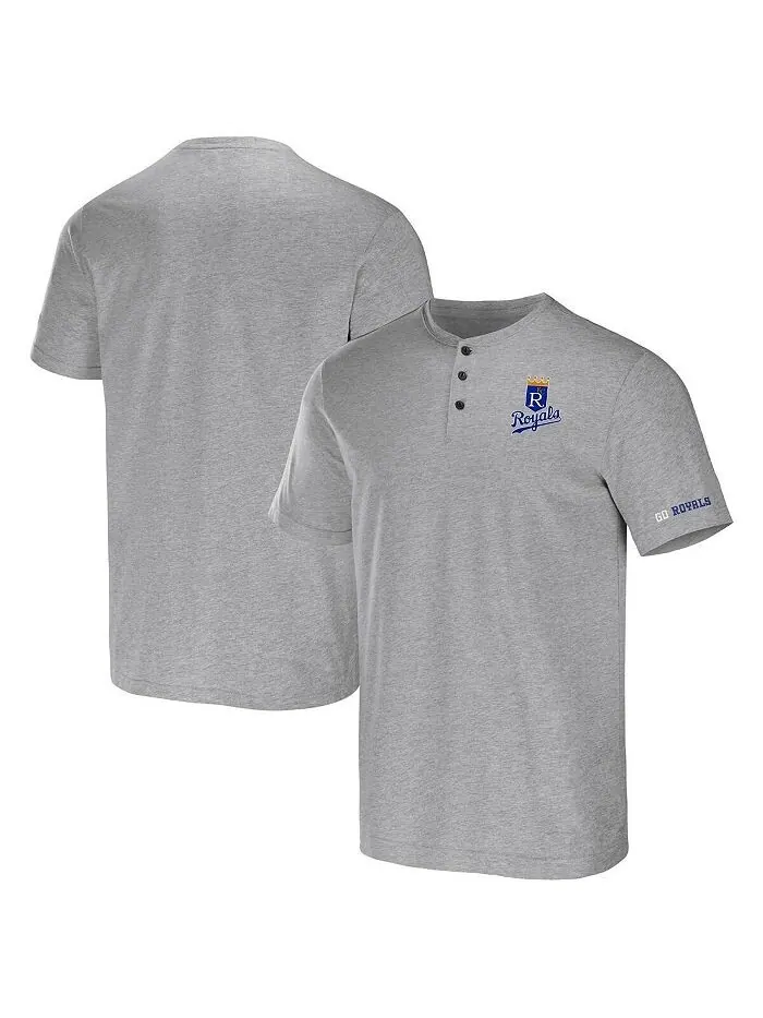 Мужская футболка Henley Kansas City Royals Darius Rucker Collection от Heather Grey Fanatics — изображение 1 из 3, серый