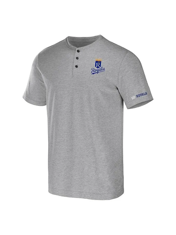 Мужская футболка Henley Kansas City Royals Darius Rucker Collection от Heather Grey Fanatics — изображение 2 из 3, серый
