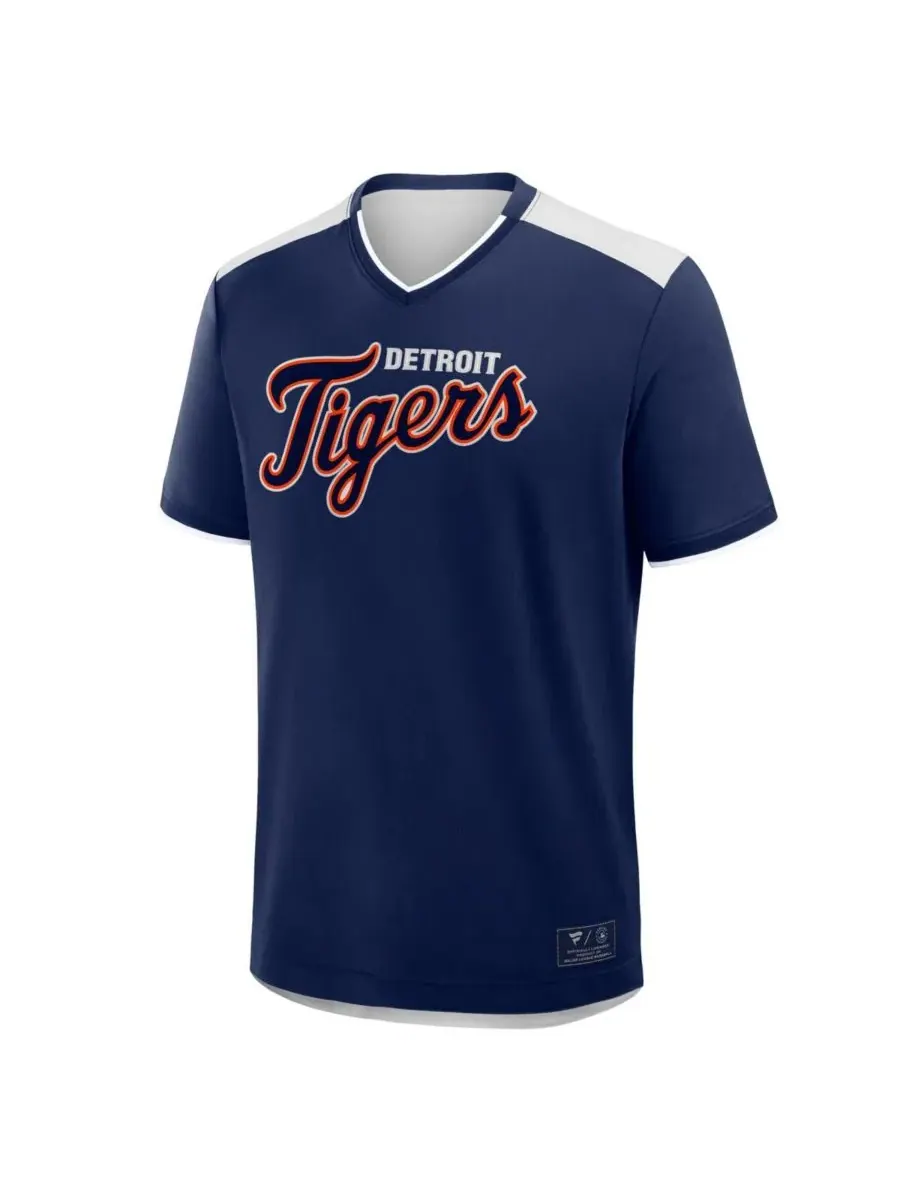 Fanatics Мужская темно-синяя футболка с V-образным вырезом Detroit Tigers, посвященная победе в — изображение 3 из 3