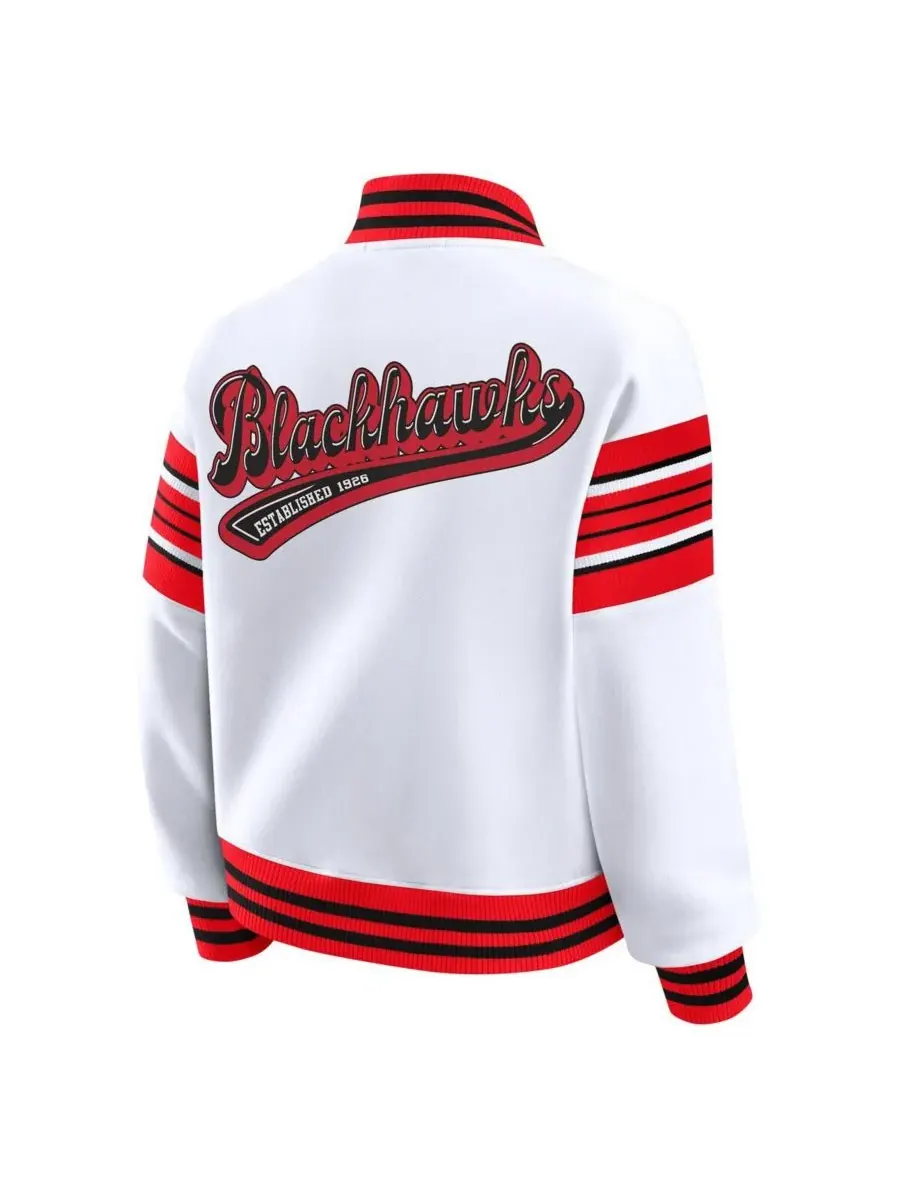 WEAR by Erin Andrews Женская флисовая толстовка-куртка Chicago Blackhawks белого/красного цвета с — изображение 3 из 3