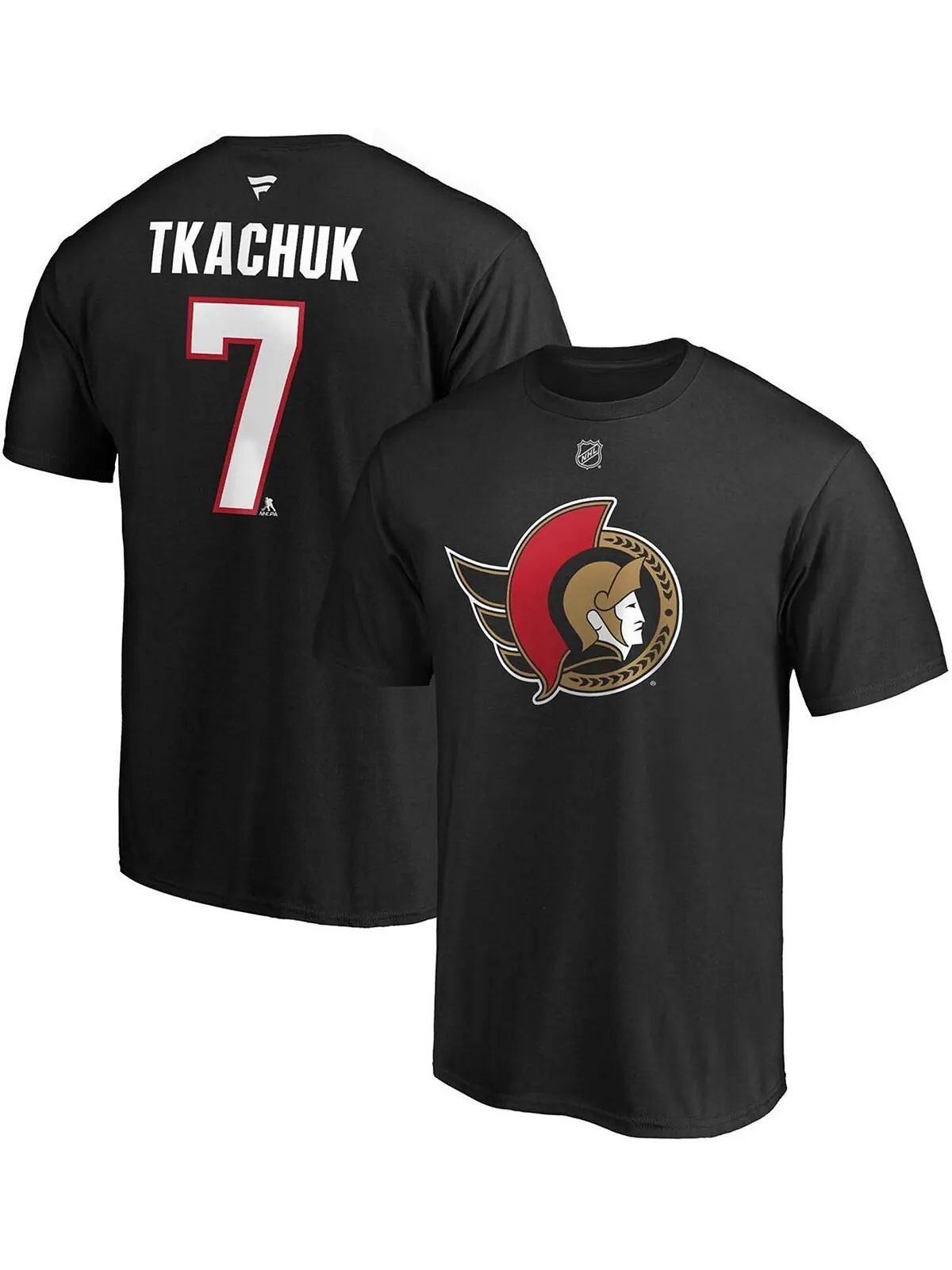 Мужская футболка brady tkachuk black ottawa senators authentic stack name and number Fanatics — изображение 1 из 4, черный