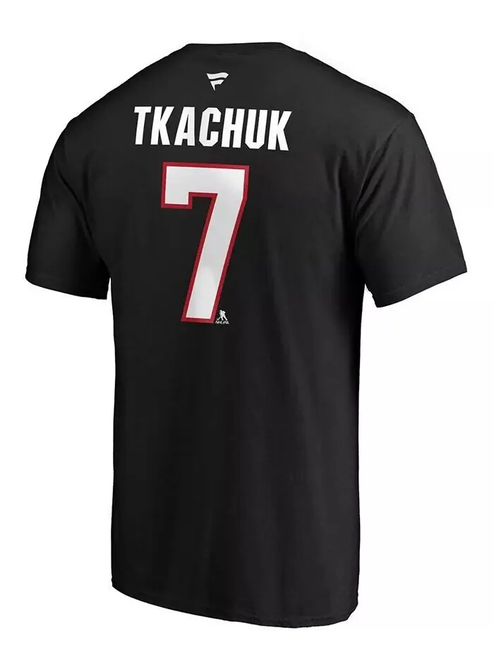 Мужская черная футболка Brady Tkachuk Ottawa Senators с аутентичным именем и номером Stack Fanatics — изображение 3 из 4
