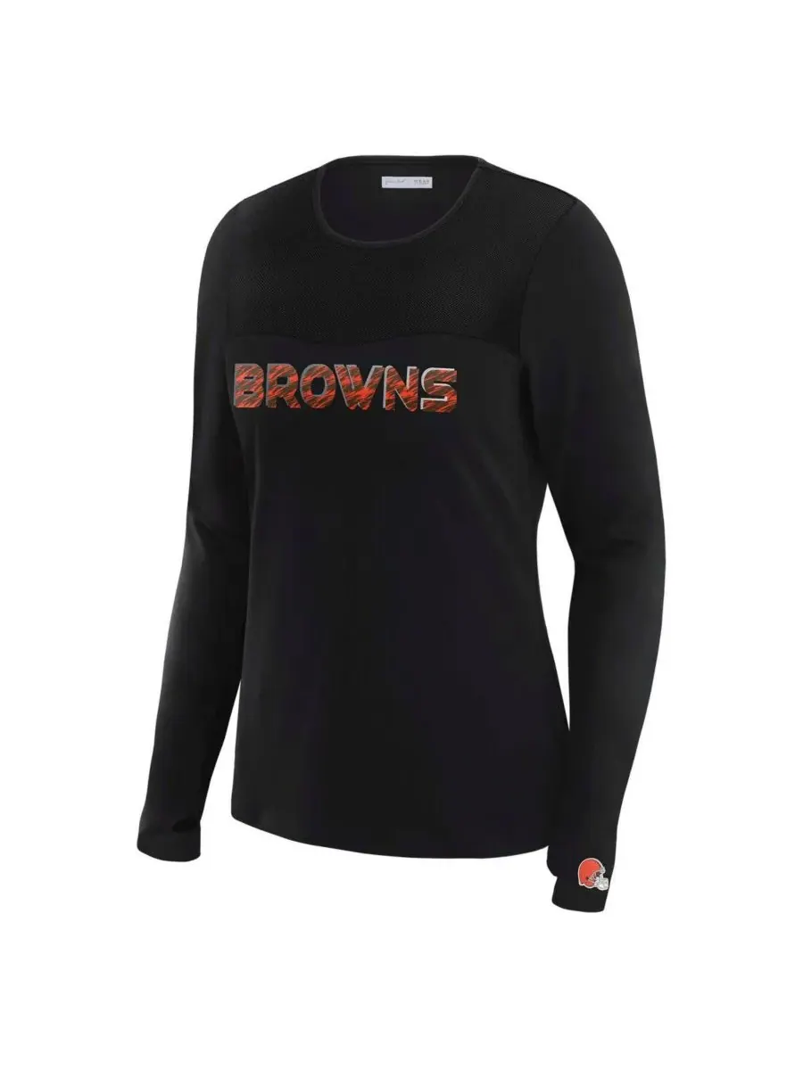 WEAR by Erin Andrews Женская футболка с длинным рукавом x Gracie Hunt Black Cleveland Browns с — изображение 2 из 3, черный