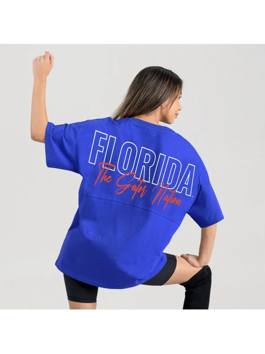 Женская футболка Royal Florida Gators Oversized Back at Ya Gameday Couture — изображение 3 из 5, королевский