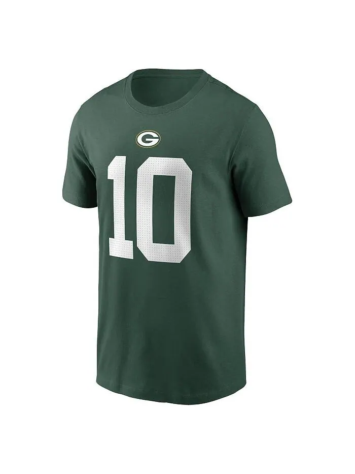 Мужская футболка Jordan Love Green Green Bay Packers с именем и номером игрока Nike — изображение 2 из 3, зеленый