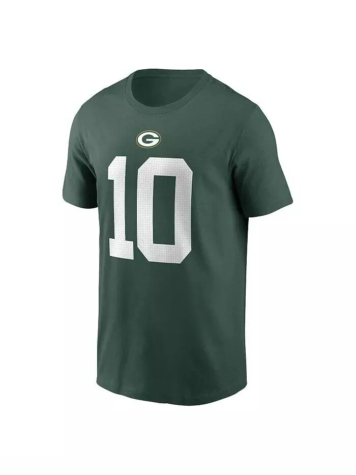Мужская футболка Jordan Love Green Green Bay Packers с именем и номером игрока Nike — изображение 2 из 3