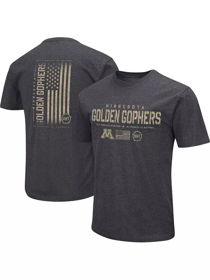 Футболка мужская Heather Black Minnesota Golden Gophers Big and Tall OHT в стиле милитари с — изображение 1 из 4