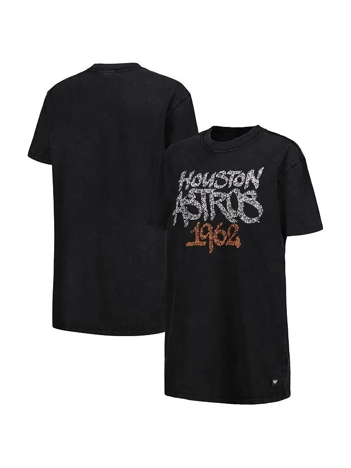 Черное женское платье-футболка Houston Astros The Wild Collective