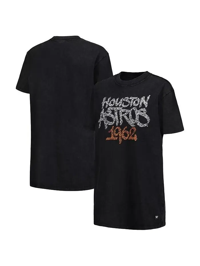 Женское черное платье-футболка Houston Astros The Wild Collective — изображение 1 из 1