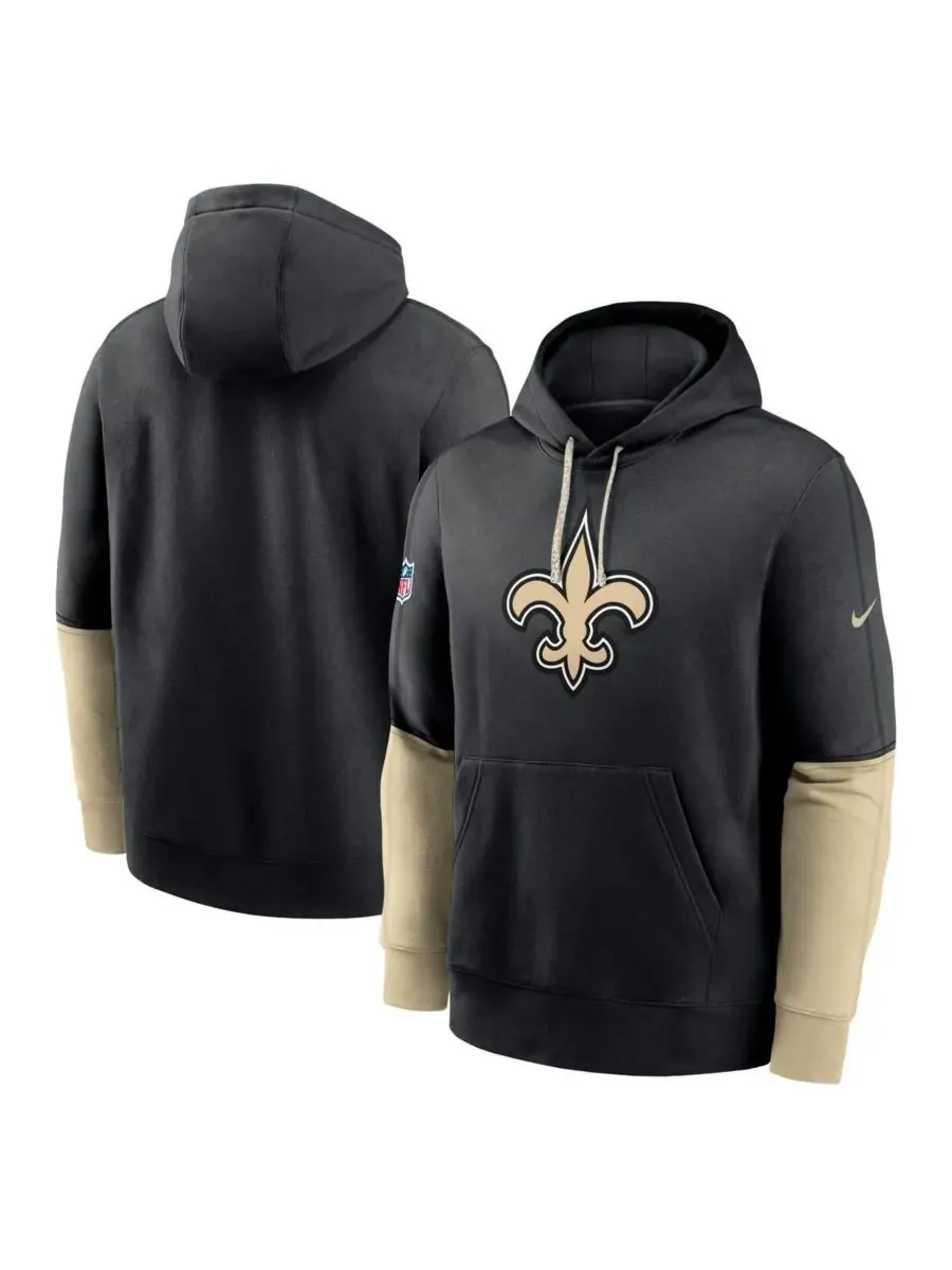 Nike Мужская черная толстовка с капюшоном New Orleans Saints 2024 Sideline Club — изображение 1 из 3, черный