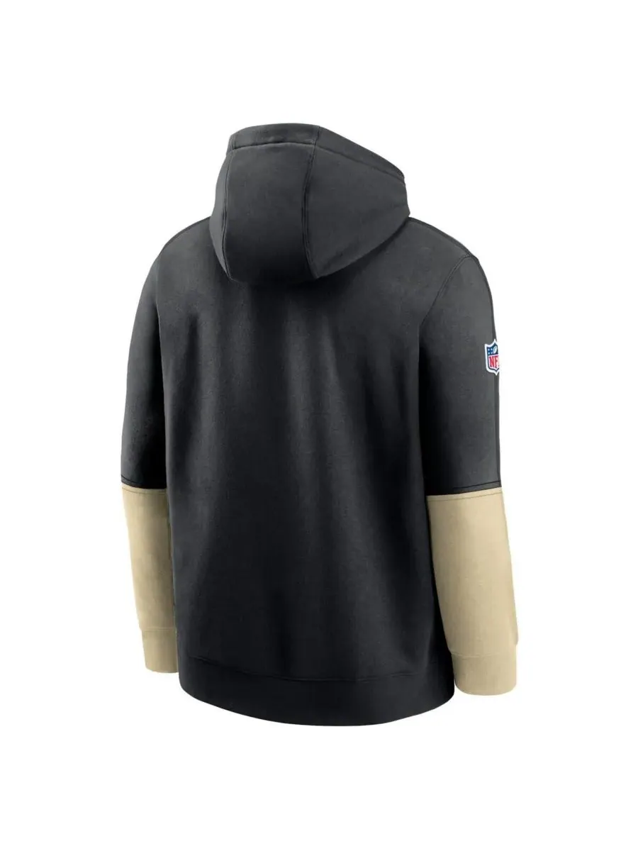 Nike Мужская черная толстовка с капюшоном New Orleans Saints 2024 Sideline Club — изображение 2 из 3, черный