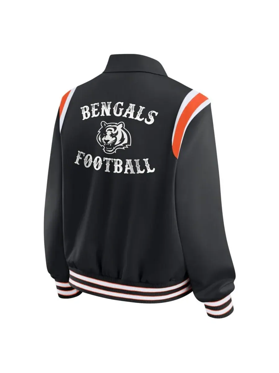 WEAR by Erin Andrews Женская черная легкая куртка-бомбер Cincinnati Bengals Varsity на кнопках — изображение 2 из 3, черный