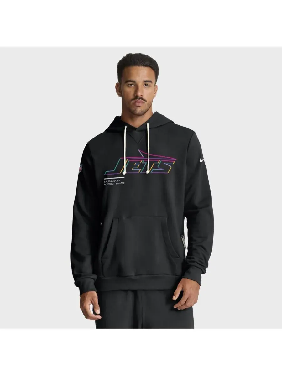 Nike Мужская черная толстовка New York Jets 2025 NFL Crucial Catch Sideline Standard Issue Dri-FIT — изображение 1 из 5