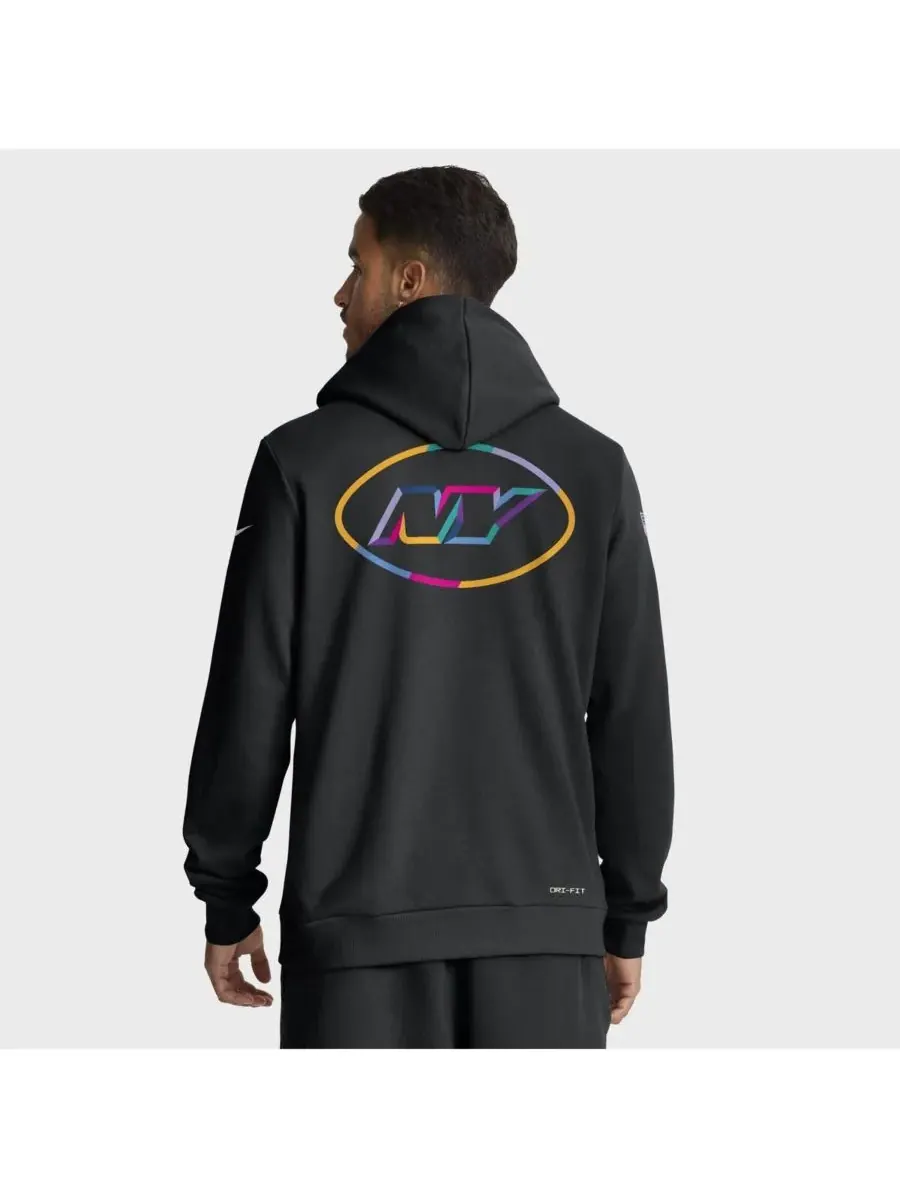 Nike Мужская черная толстовка New York Jets 2025 NFL Crucial Catch Sideline Standard Issue Dri-FIT — изображение 2 из 5