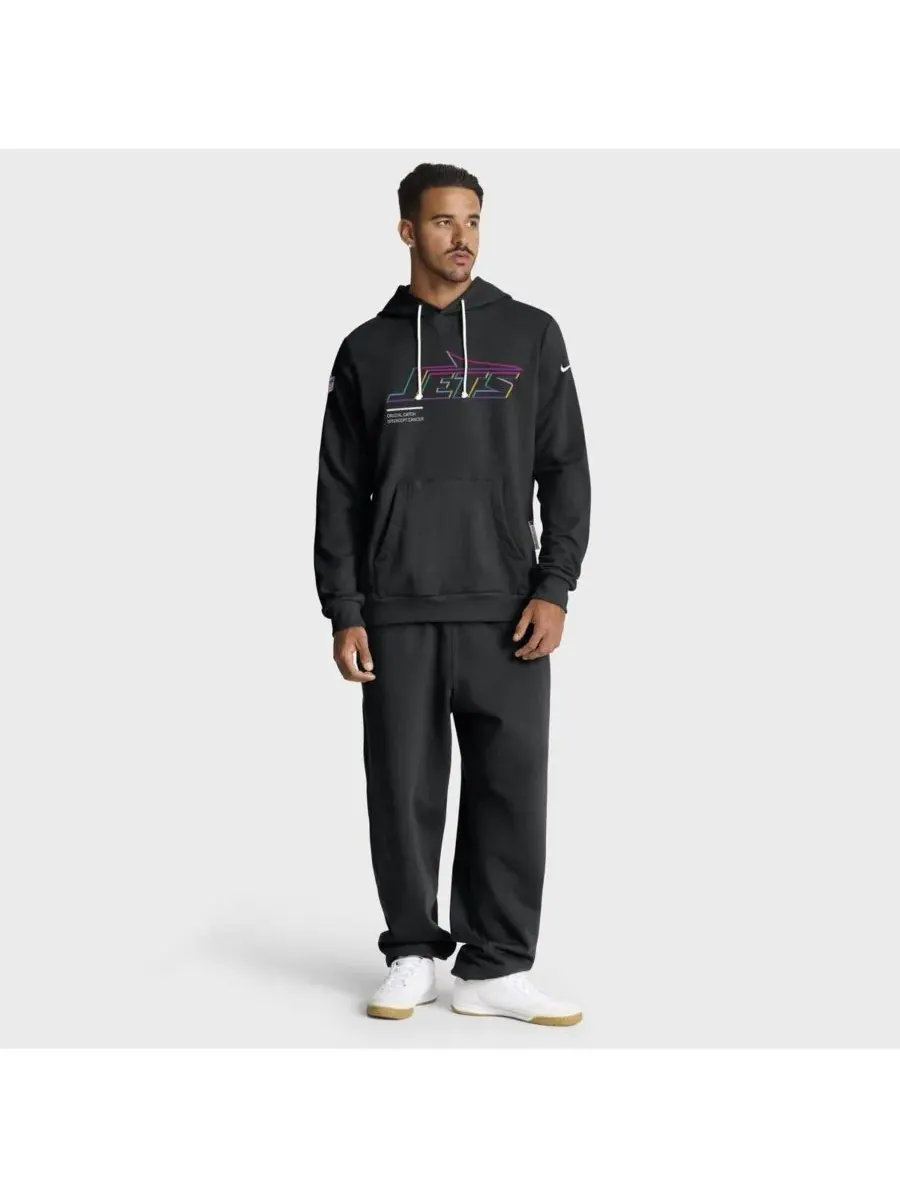 Nike Мужская черная толстовка New York Jets 2025 NFL Crucial Catch Sideline Standard Issue Dri-FIT — изображение 3 из 5