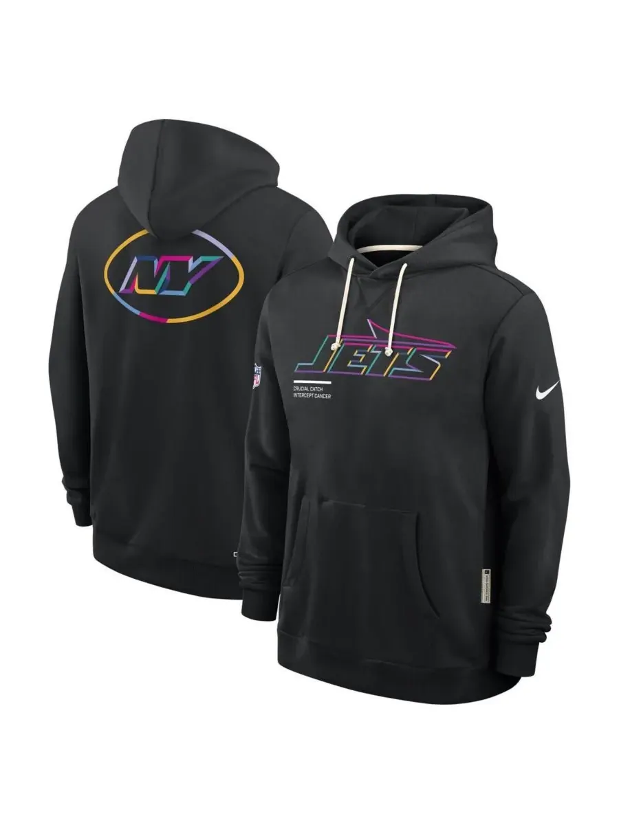 Nike Мужская черная толстовка New York Jets 2025 NFL Crucial Catch Sideline Standard Issue Dri-FIT — изображение 4 из 5