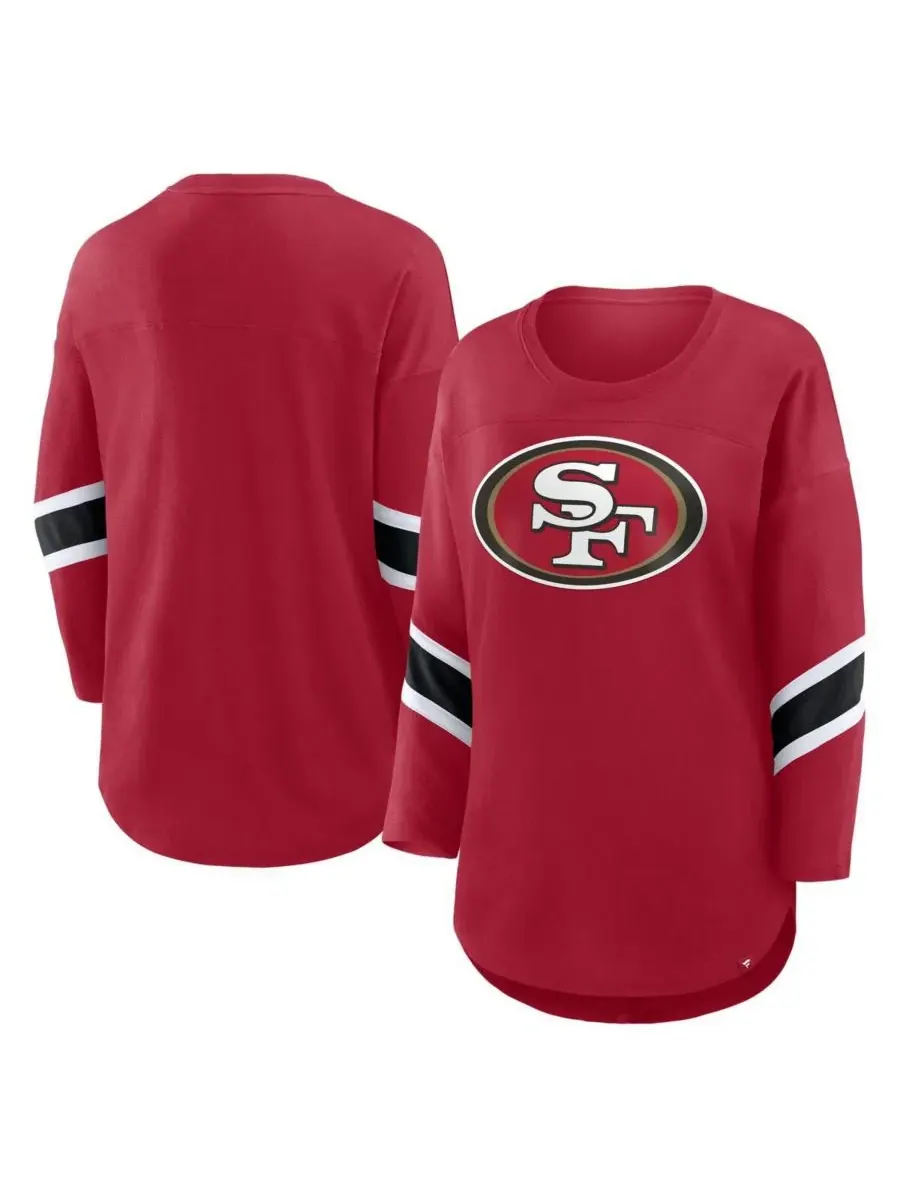 Fanatics Женская алая футболка San Francisco 49ers Redzone с рукавами 3/4 — изображение 1 из 3, алый