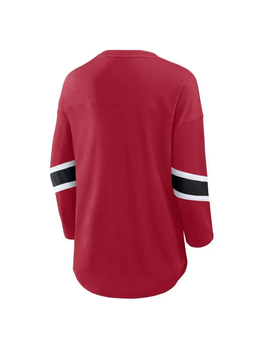 Fanatics Женская алая футболка San Francisco 49ers Redzone с рукавами 3/4 — изображение 2 из 3, алый