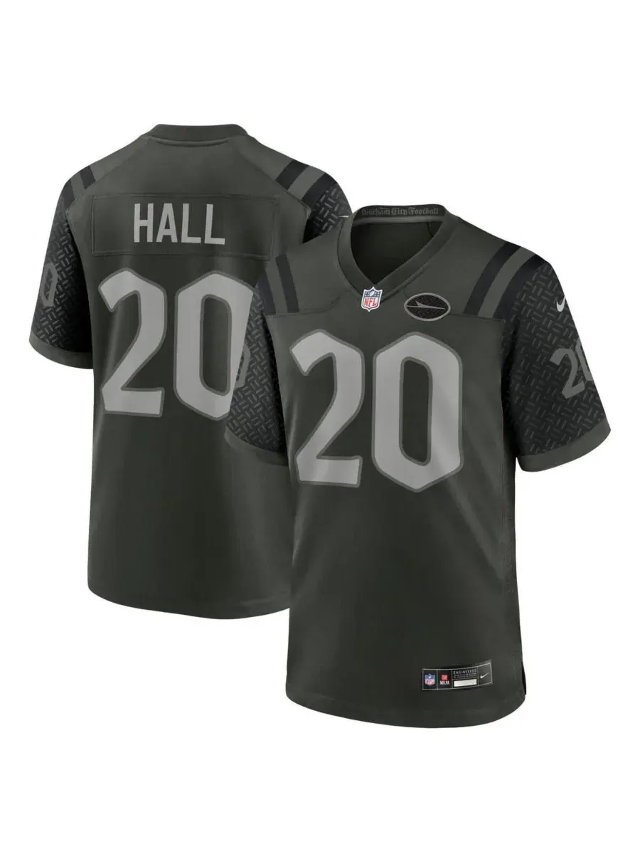 Nike Мужская игровая футболка Breece Hall Gotham Green New York Jets из коллекции Rivalries 2025 — изображение 1 из 3