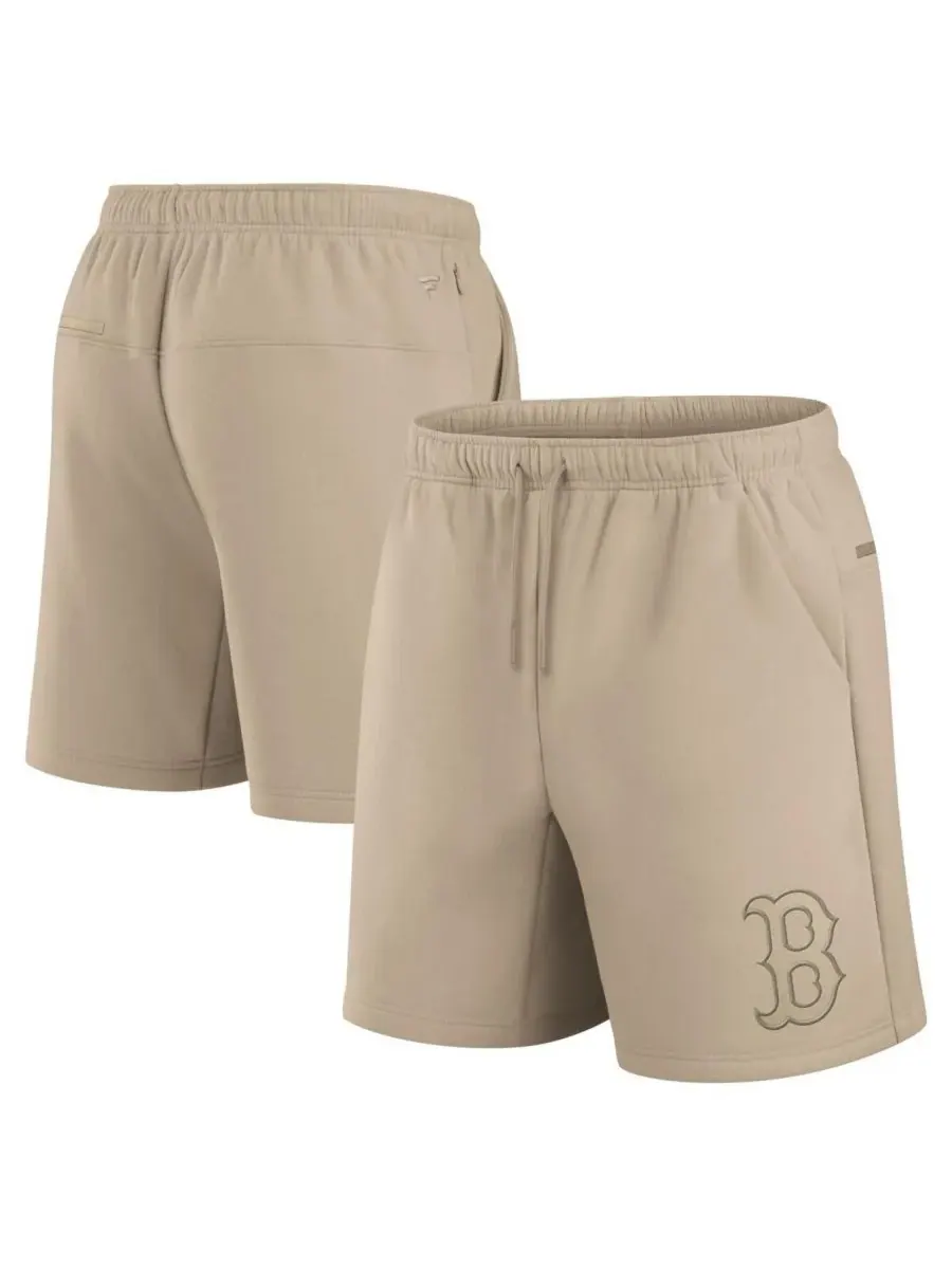Fanatics Signature Мужские и женские шорты цвета хаки Boston Red Sox Elements из супермягкого флиса — изображение 1 из 3