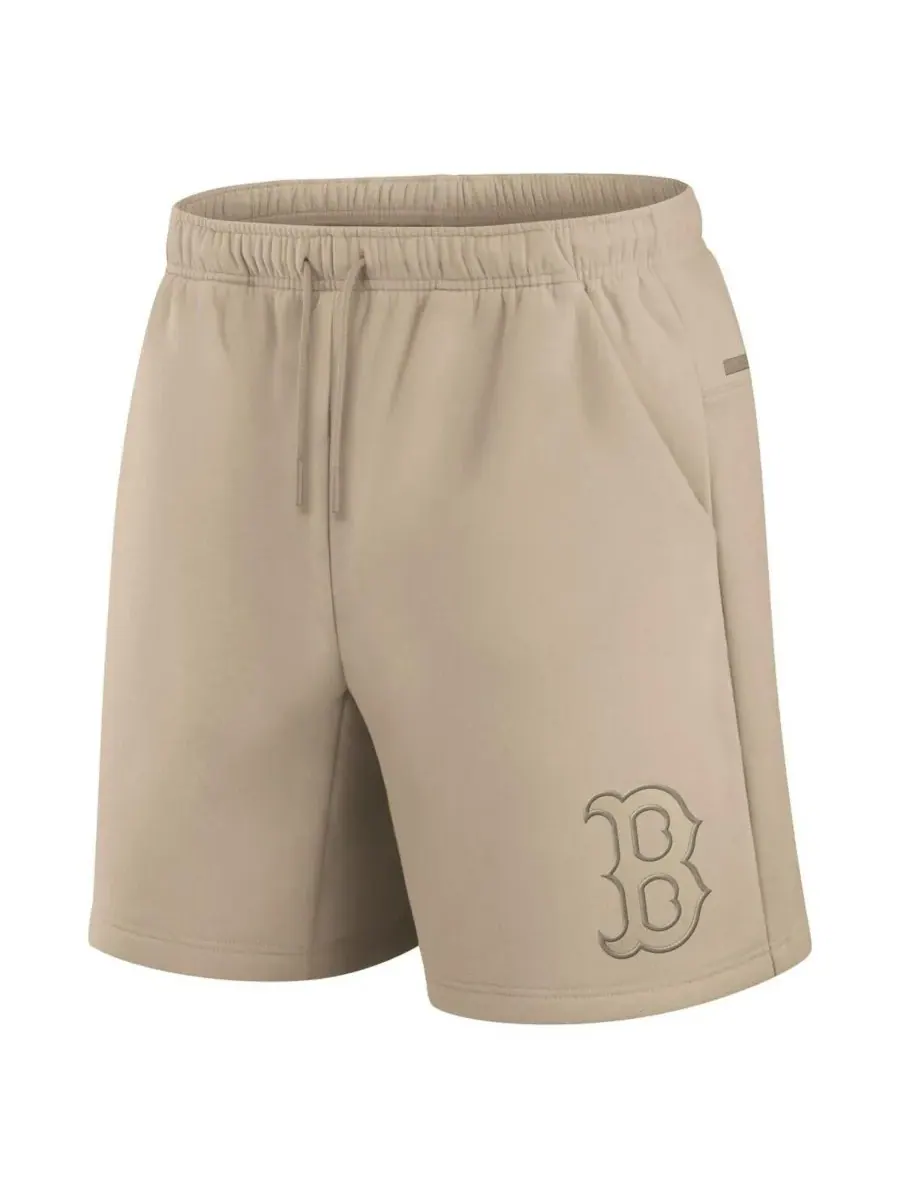 Fanatics Signature Мужские и женские шорты цвета хаки Boston Red Sox Elements из супермягкого флиса — изображение 2 из 3
