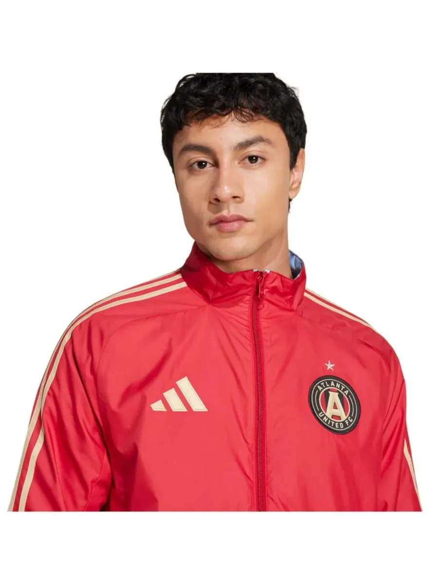 Adidas Мужская красная двусторонняя куртка на молнии с символикой футбольного клуба «Атланта — изображение 4 из 4, красный