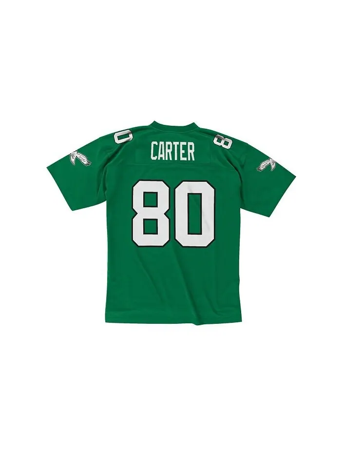 Мужская футболка Cris Carter Kelly Green Philadelphia Eagles Legacy Replica Mitchell & Ness — изображение 1 из 2, зеленый