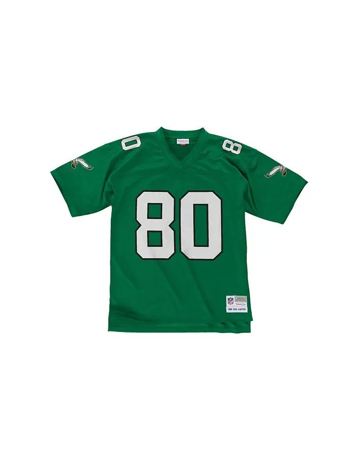 Мужская футболка Cris Carter Kelly Green Philadelphia Eagles Legacy Replica Mitchell & Ness — изображение 2 из 2, зеленый