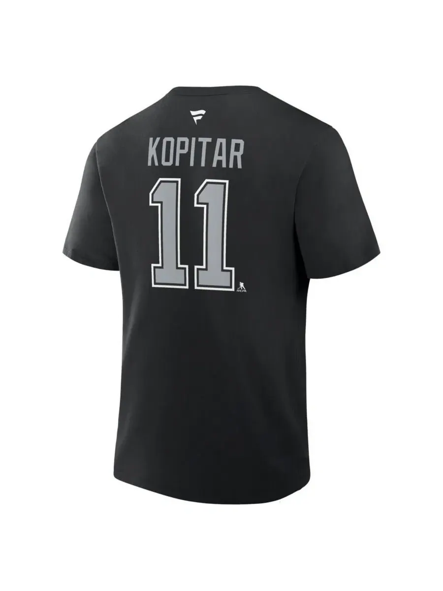Мужская черная футболка Anze Kopitar Los Angeles Kings Authentic Stack с именем и номером игрока — изображение 2 из 3, черный
