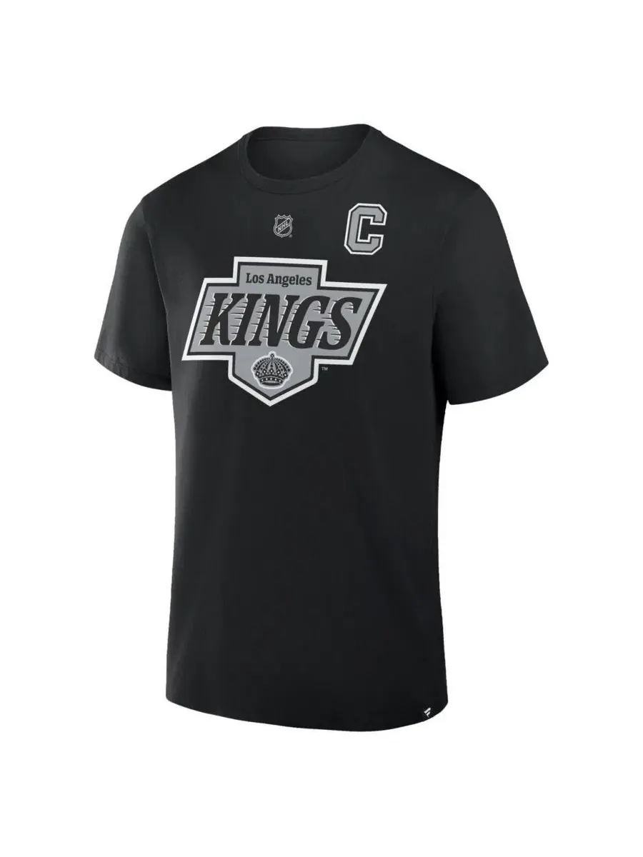 Мужская черная футболка Anze Kopitar Los Angeles Kings Authentic Stack с именем и номером игрока — изображение 3 из 3, черный