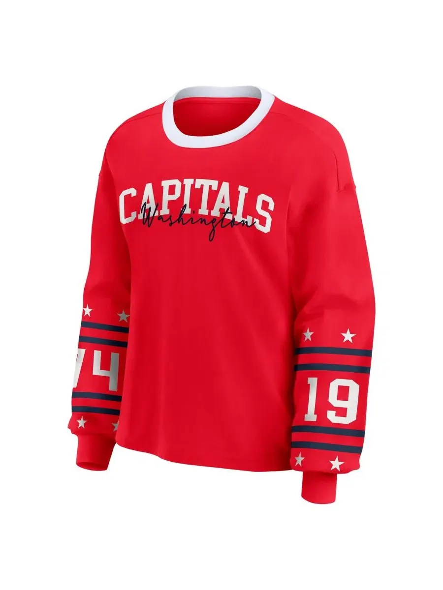 Женская футболка с длинным рукавом с принтом Washington Capitals WEAR by Erin Andrews — изображение 2 из 5, красный