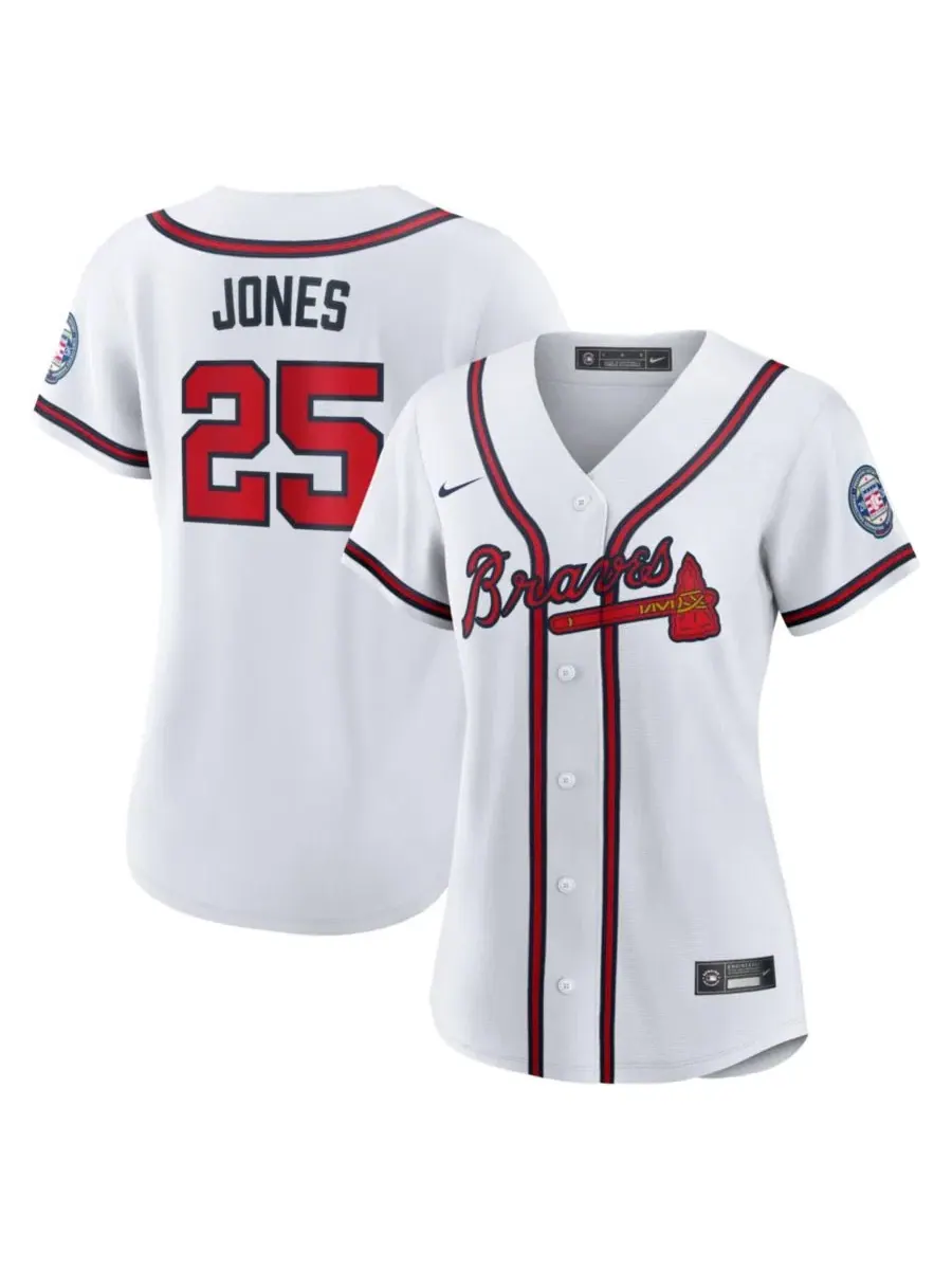 Ретро-джерси Nike Andruw Jones White Atlanta Braves 2026 Baseball Hall of Fame — изображение 1 из 3, белый