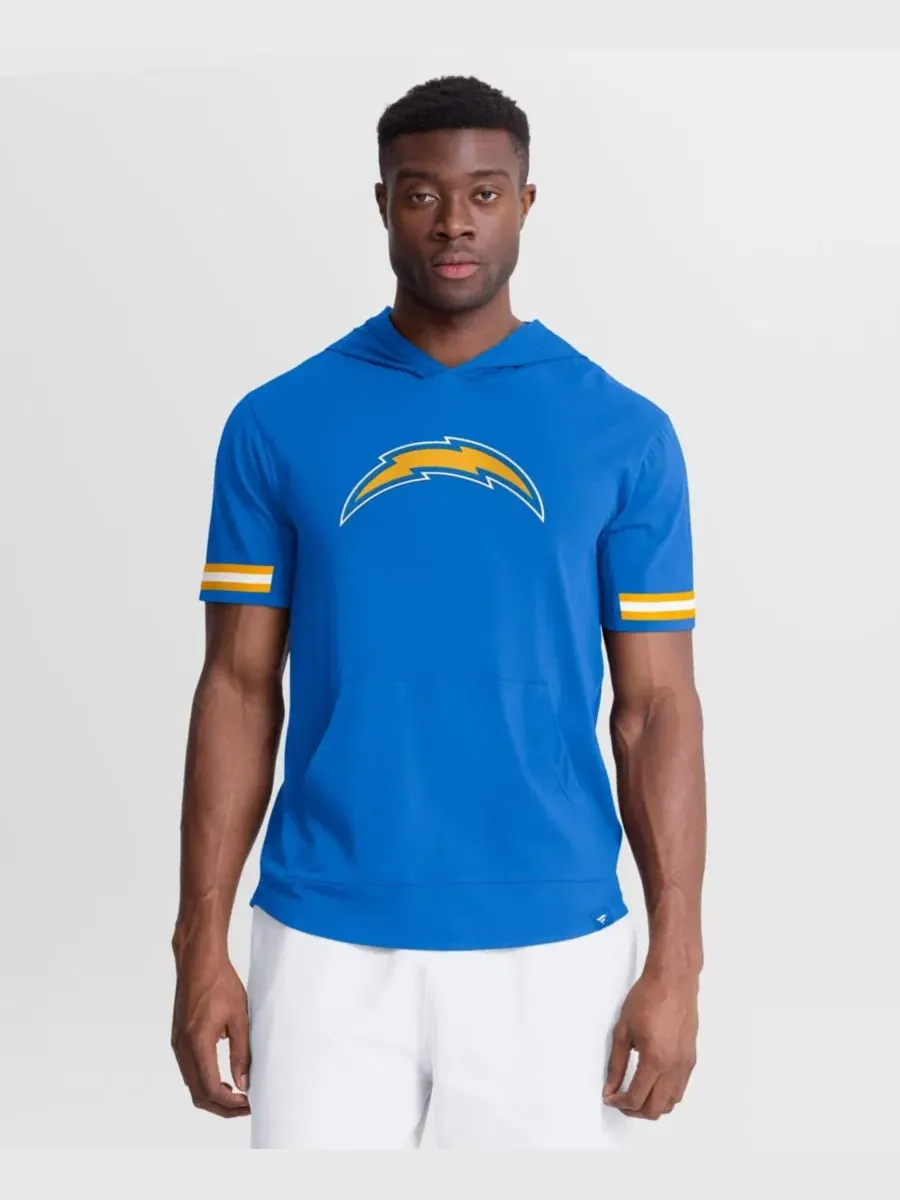 Футболка с капюшоном и коротким рукавом Optimal Play, с логотипом Los Angeles Chargers Fanatics — изображение 1 из 5