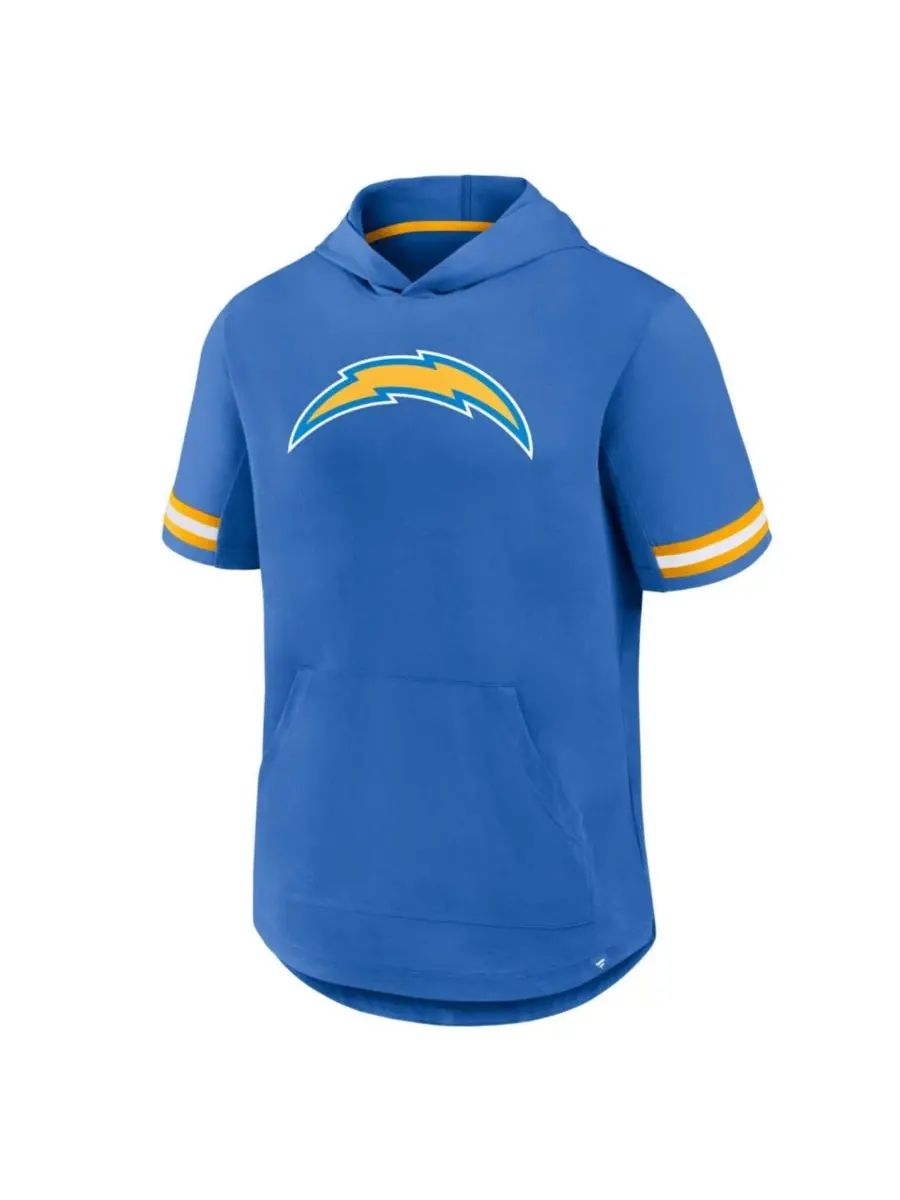 Футболка с капюшоном и коротким рукавом Optimal Play, с логотипом Los Angeles Chargers Fanatics — изображение 2 из 5