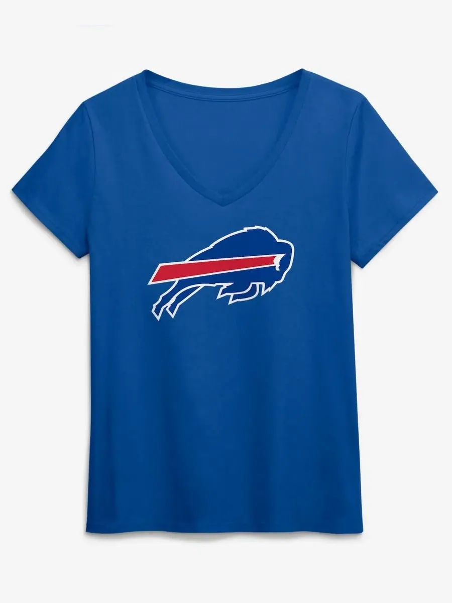 Футболка с V-образным вырезом с принтом Buffalo Bills Primary Logo Logo Athletic — изображение 1 из 2, королевский