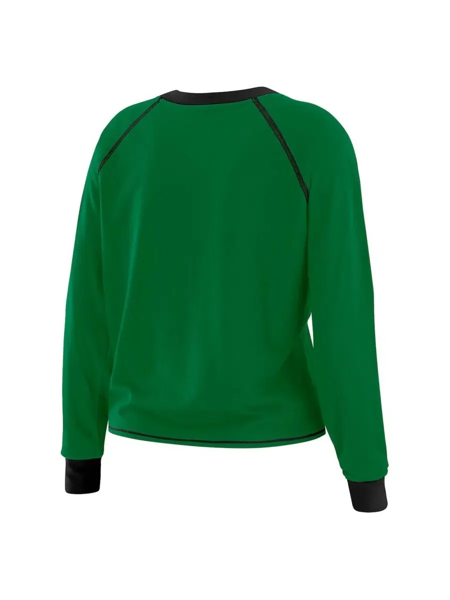 Женский топ с длинным рукавом и завязками спереди New York Jets WEAR by Erin Andrews — изображение 3 из 4, зеленый