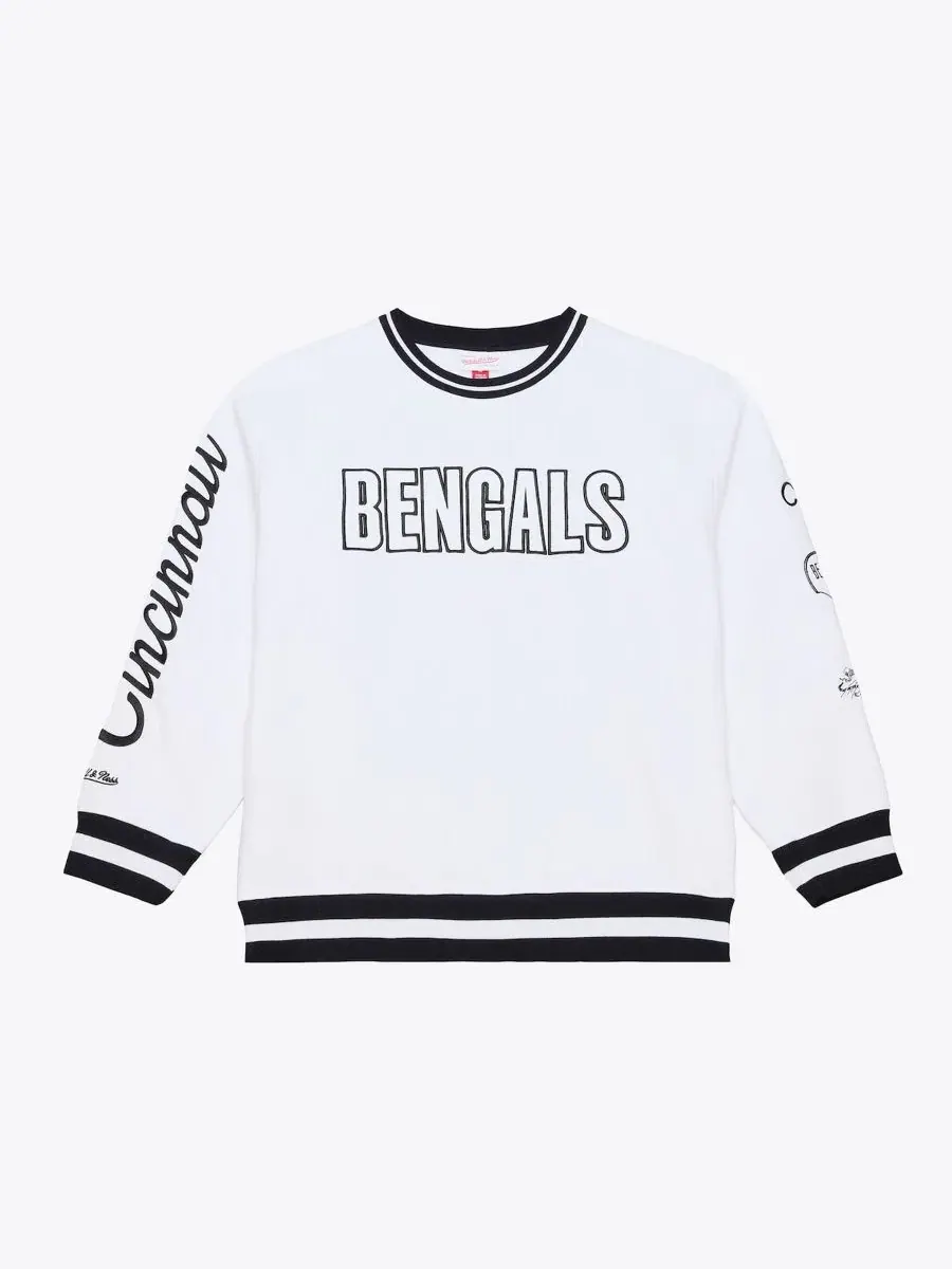 Флисовая толстовка Arctic Fleece с вышитым логотипом Cincinnati Bengals Mitchell & Ness — изображение 1 из 4, белый