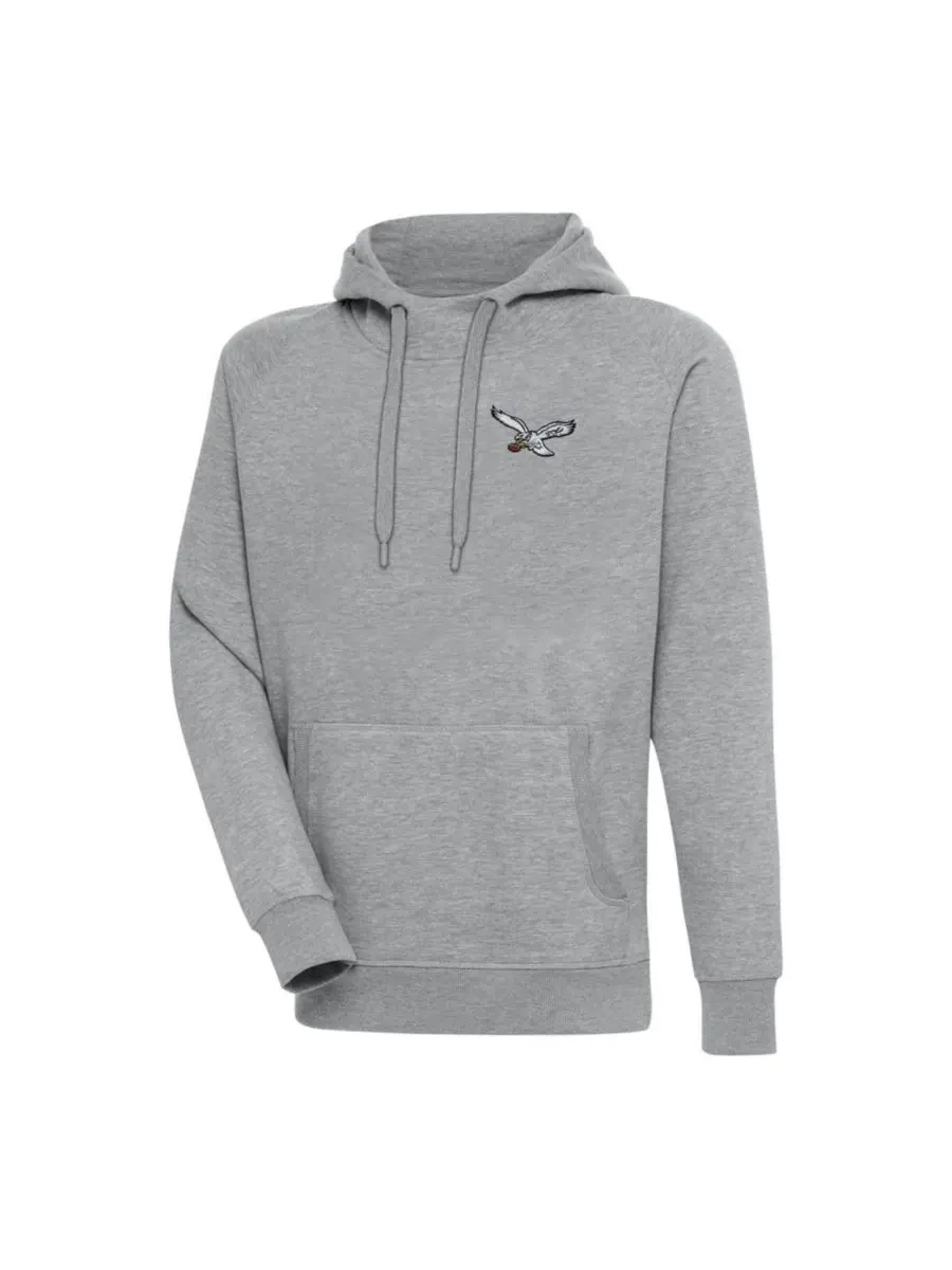 Толстовка с капюшоном Philadelphia Eagles Throwback Logo Victory Antigua — изображение 1 из 1, серый
