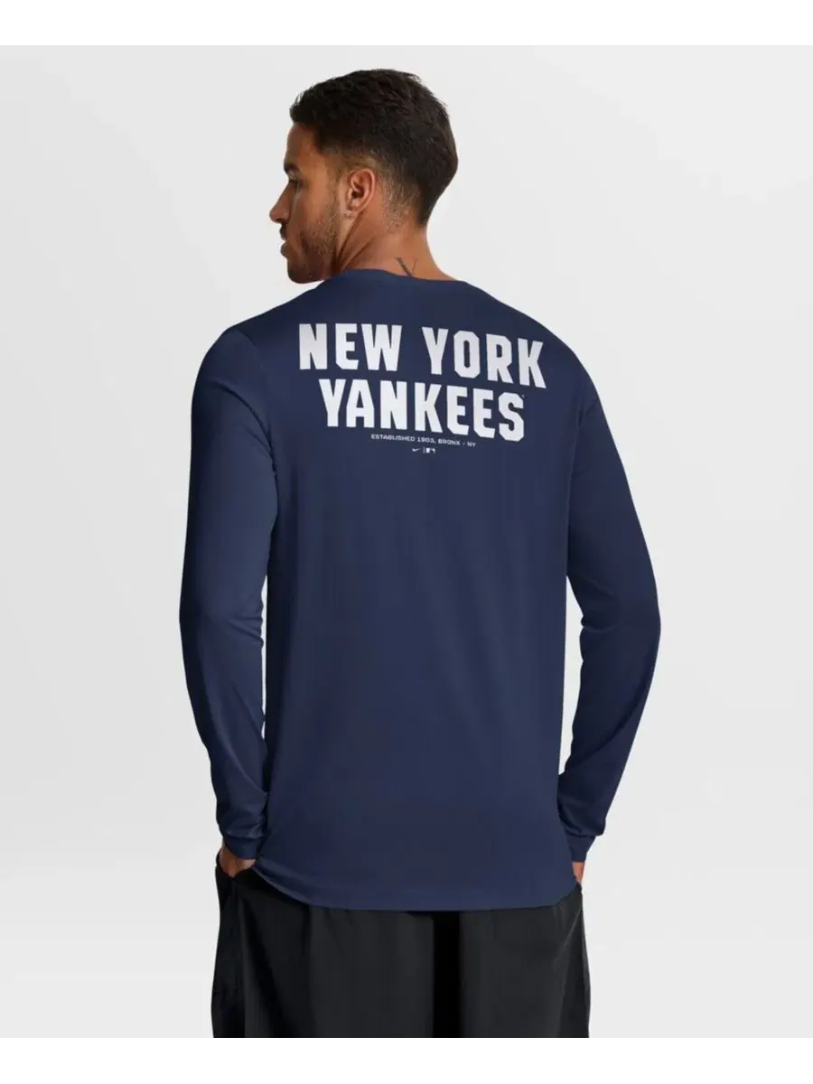 Футболка с длинным рукавом New York Yankees 2-Hit Legend Dri-FIT Nike — изображение 3 из 5, темно-синий