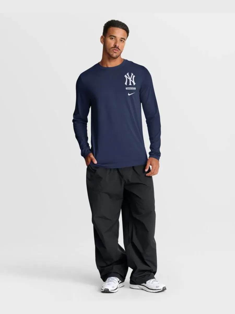 Футболка с длинным рукавом New York Yankees 2-Hit Legend Dri-FIT Nike — изображение 4 из 5, темно-синий
