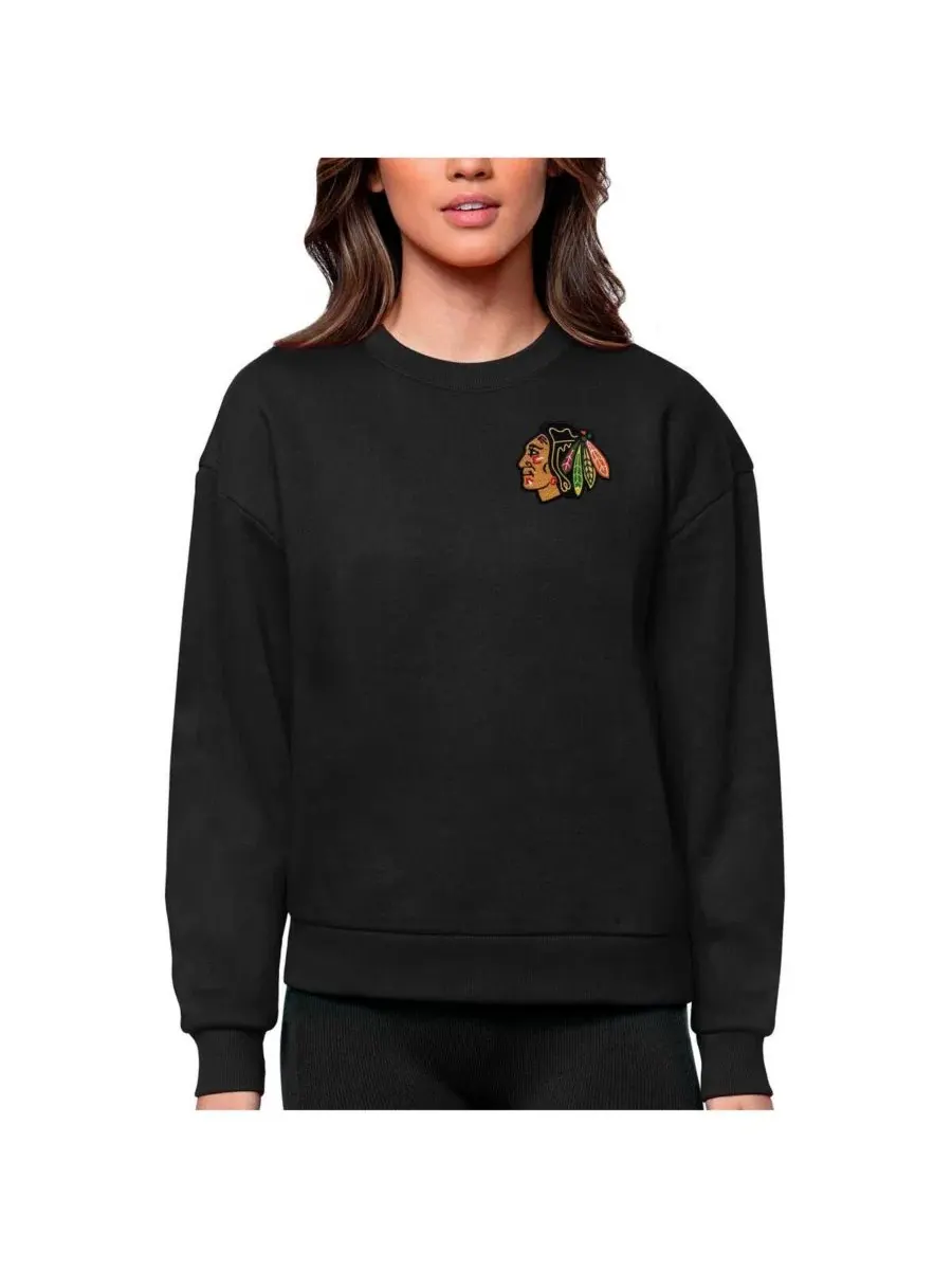 Свитшот женский с длинным рукавом Primary Logo Victory Chicago Blackhawks Antigua — изображение 1 из 1, черный