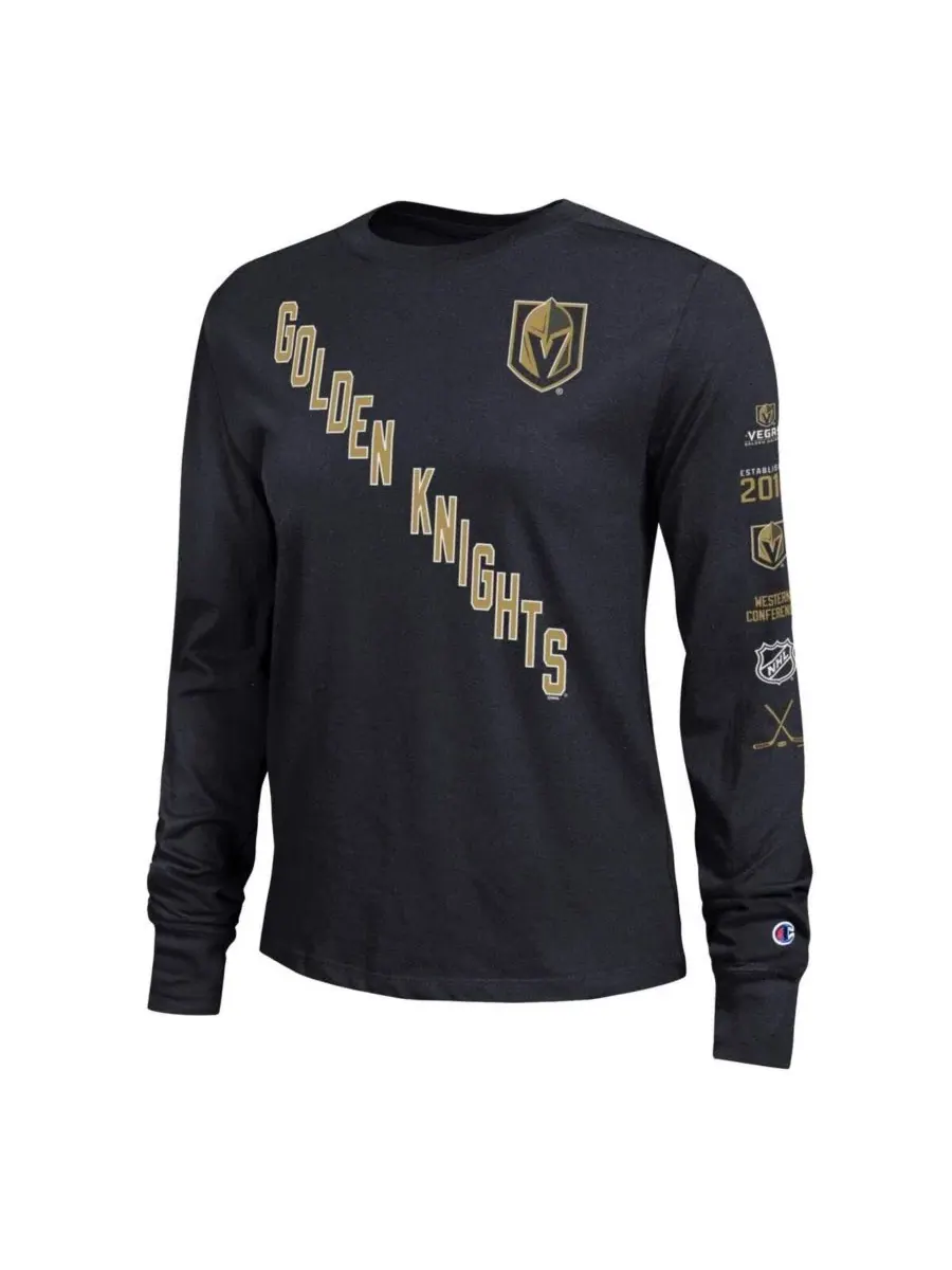 Футболка с длинным рукавом с принтом Vegas Golden Knights Champion — изображение 2 из 3, черный