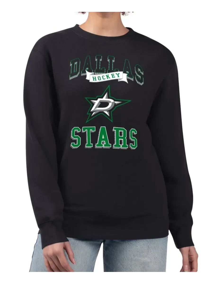 Женский свитшот с флисовой подкладкой и принтом Dallas Stars G-III 4Her by Carl Banks — изображение 1 из 3, черный