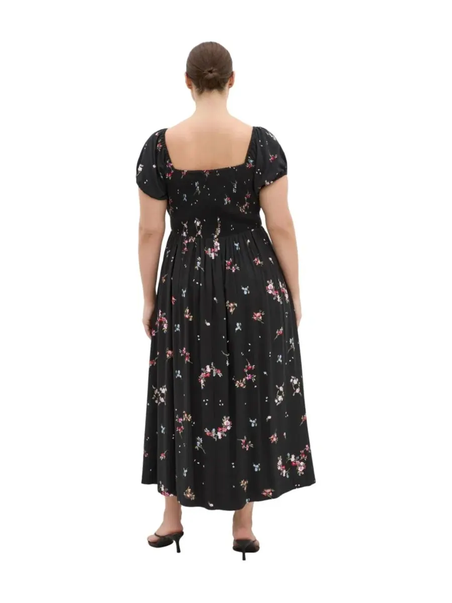 Платье-миди с принтом Abbie Floral-Print Sweetheart Neckline Midi Dress CITY CHIC, Petal Bouquet Blk — изображение 2 из 4