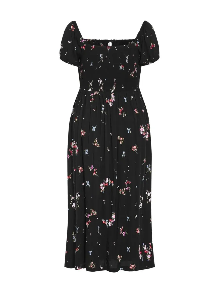 Платье-миди с принтом Abbie Floral-Print Sweetheart Neckline Midi Dress CITY CHIC, Petal Bouquet Blk — изображение 4 из 4